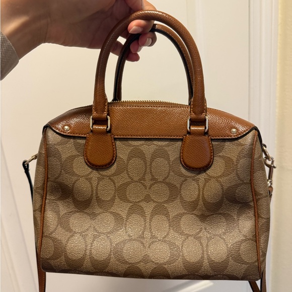 Coach Tan and Brown Signature Satchel - Picture 2 of 10
